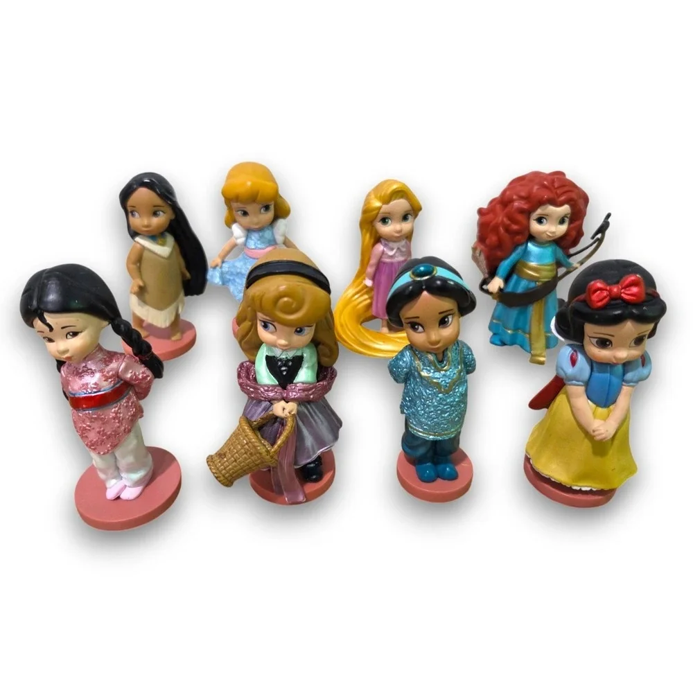 Set of 8 Disney Animators Collection Toddler Princess Doll Figures